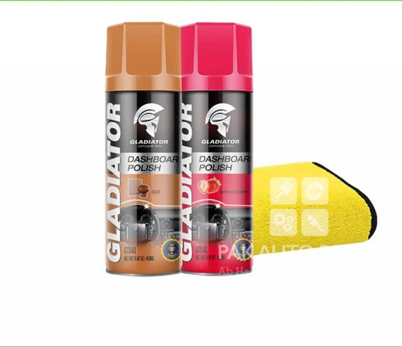 Picture of Gladiator 2 Pcs Dashboard Polish 450ML With Microfiber Towel | Bundle Pack Of 3| Two Different Flavors