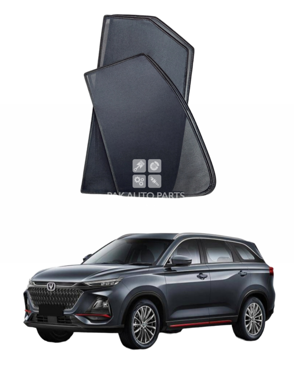 Picture of Changan Oshan X7 Window Shades Curtains Set of 4 Pcs, Black | Model 2022~