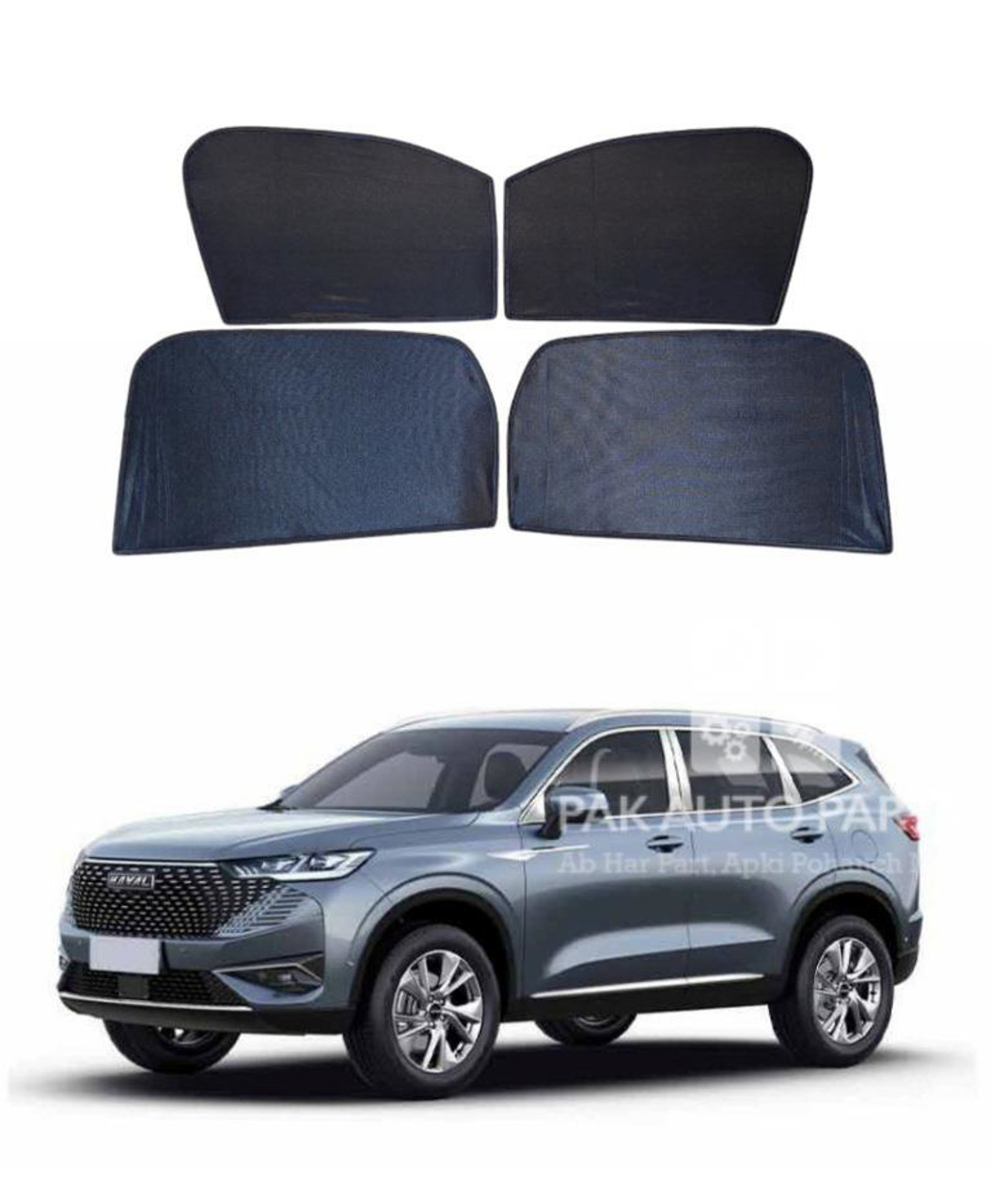 Picture of Haval H6 Sunshades Window Curtains Set of 4 Pcs, Black | Model 2022-24