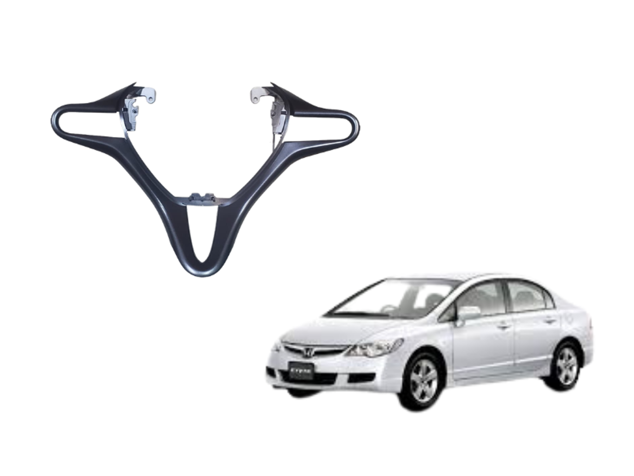 Picture of Honda Civic Reborn Mate Black Steering Trim | Steering Wheel Cover Trim | Genuine Fit | Premium Quality | 2006-2012