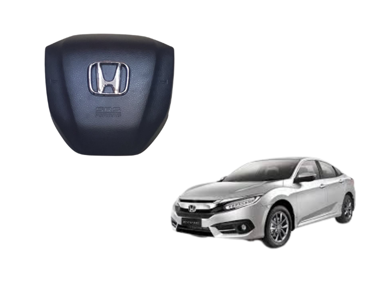 Picture of Honda Genuine Horn Pad Cover for Honda Civic X | Steering Wheel Airbag Cover | OEM Quality | 2016-2021