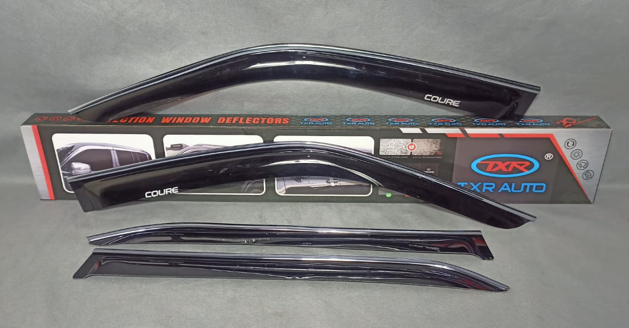 Picture of Daihatsu Coure Window AirPress Door visor Set With Chrome Lining